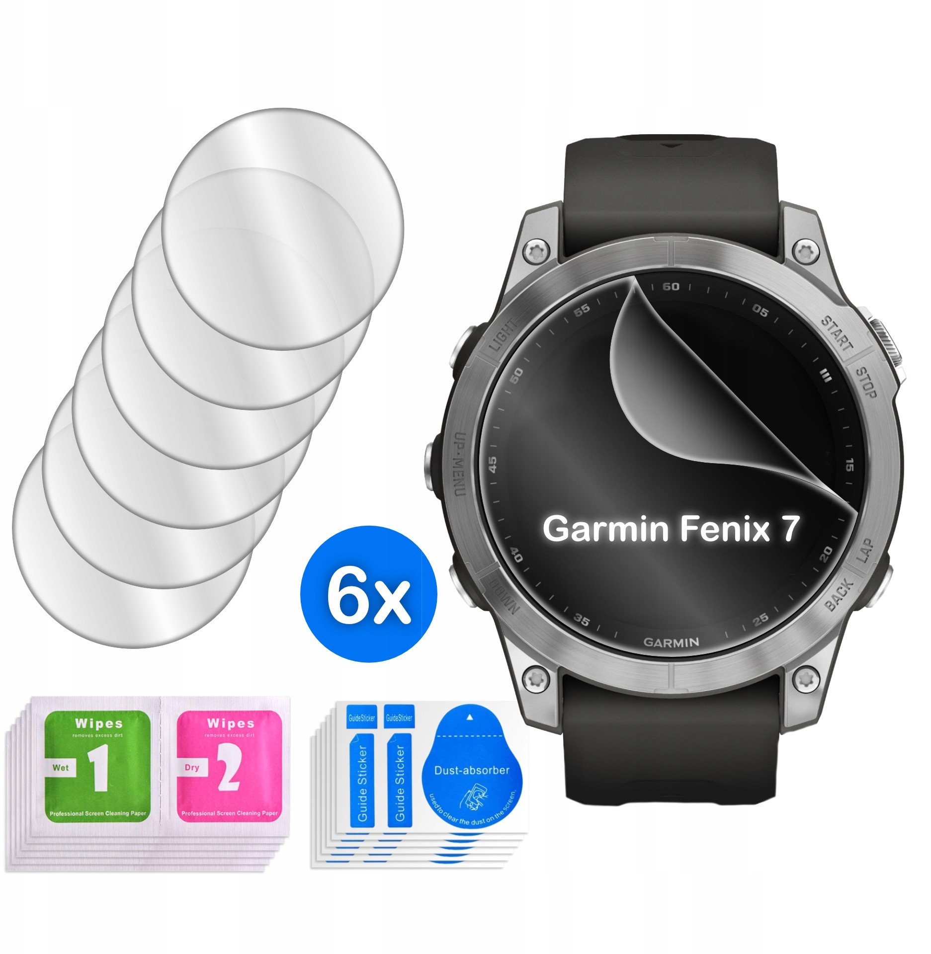 FOLIA do Garmin Fenix 7 HYDROŻELOWA OCHRONNA na ekran 3D 6 sztuk