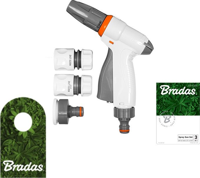 Bradas Zestaw z pistoletem regulowanym QUICK PROSTY WHITE LINE 4536