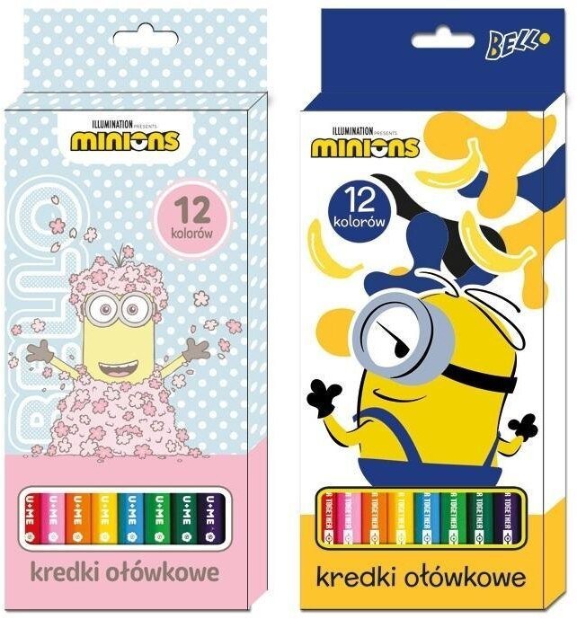 Kredki ołówkowe 12 kolorów Minionki