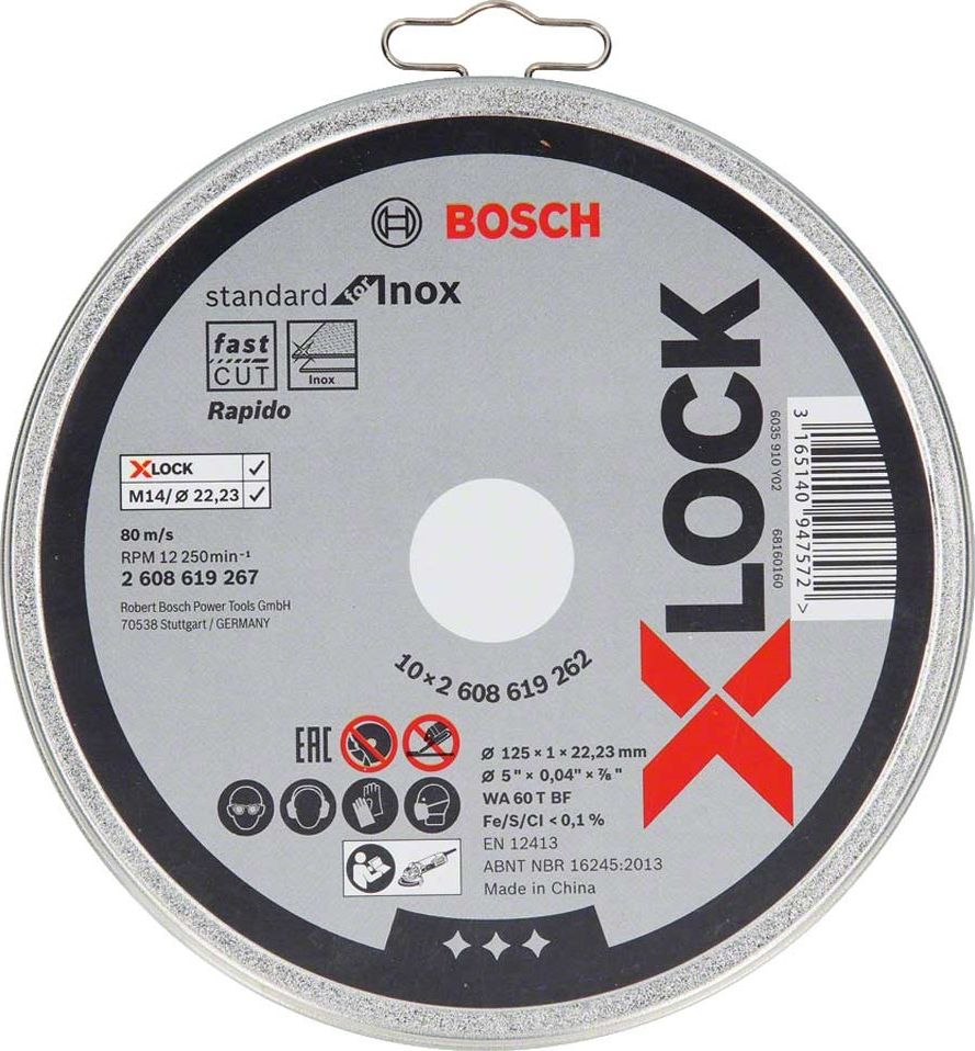 Bosch X-LOCK tarcza 125 10 sztuk 125x1x22,23 mm (2608619267)
