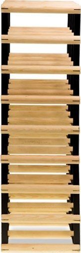 Wamar-Sosenka Regał na wino Stojak na 24 Butelki Szklane/ PET RW-8/ 3x8 Surowy Naturalny Metal + Drewno RW-8-3X8-24