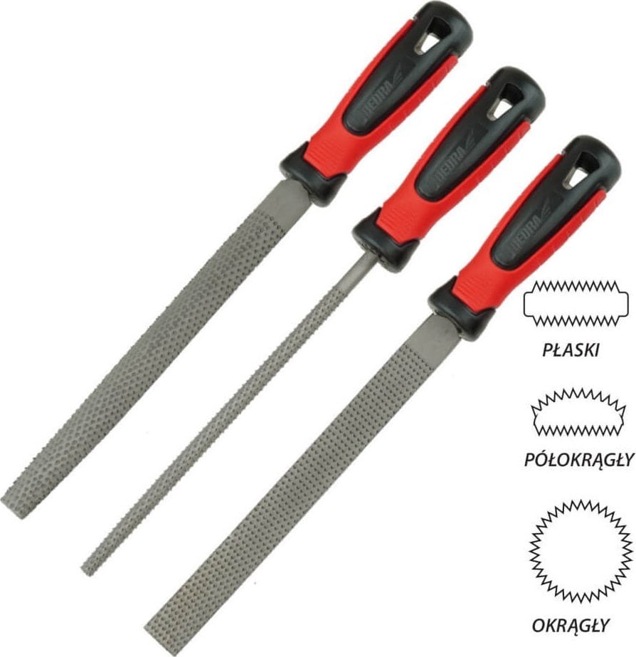 Dedra Zestaw tarników do drewna płaski, półokrągły, okrągły 200mm