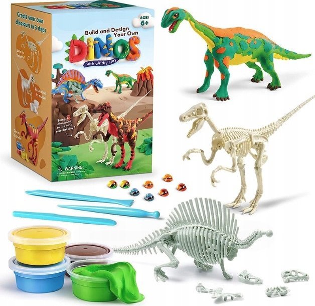 Pan i Pani Gadżet Zestaw Kreatywny Artystyczny Dinozaury Dino Diy 3 Figurki Dla Dzieci