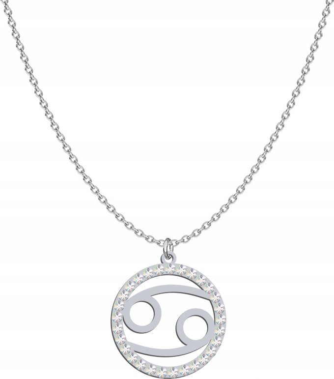 Radziszewska Jewellery Srebrny Naszyjnik Znak Zodiaku RAK DEDYKACJA GRA