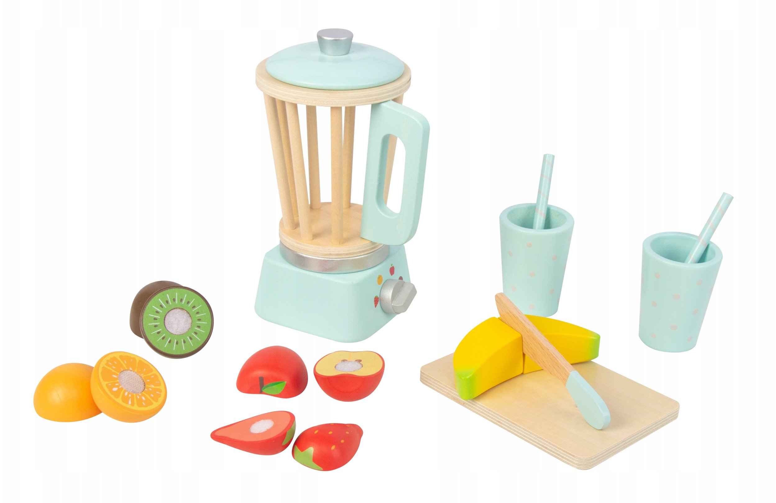 Drewniany zestaw koktajlowy dla dzieci blender
