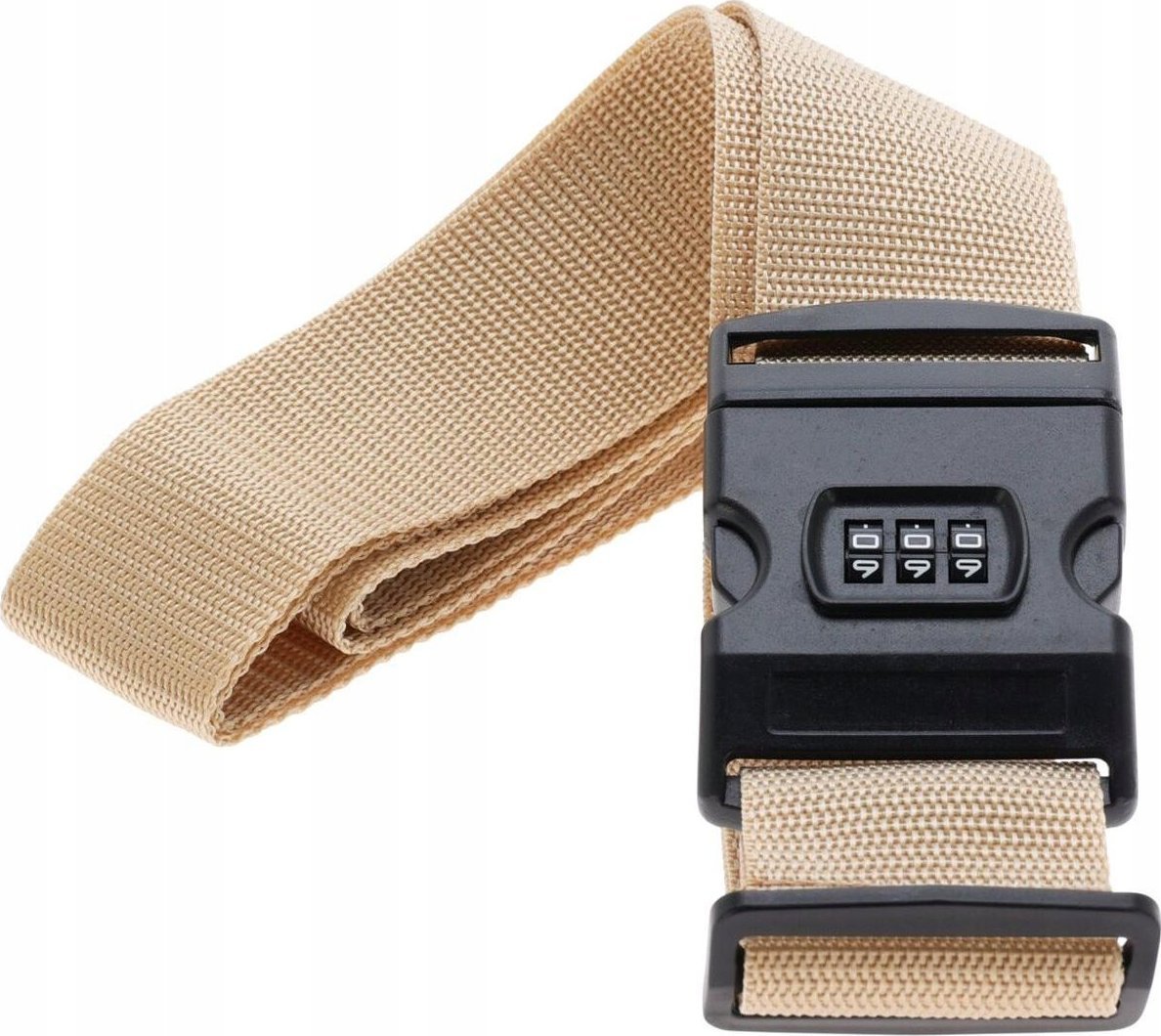 UNIWERSALNY PAS ZABEZPIECZAJĄCY DO WALIZKI SPINAJĄCY 180x5CM NA SZYFR PROWORLD - BEŻ