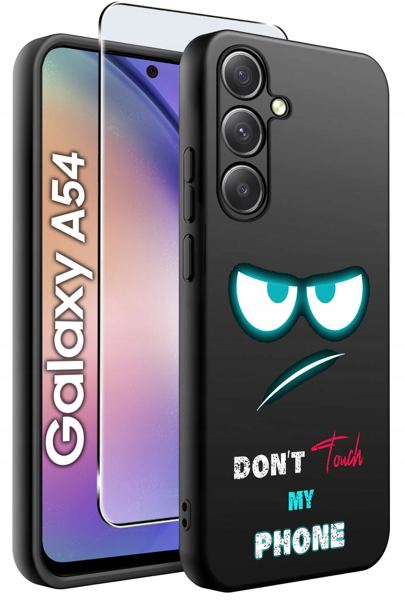 ETUI do Samsung A54 5G WZORY | SILIKONOWE MATT CASE + SZKŁO 9H