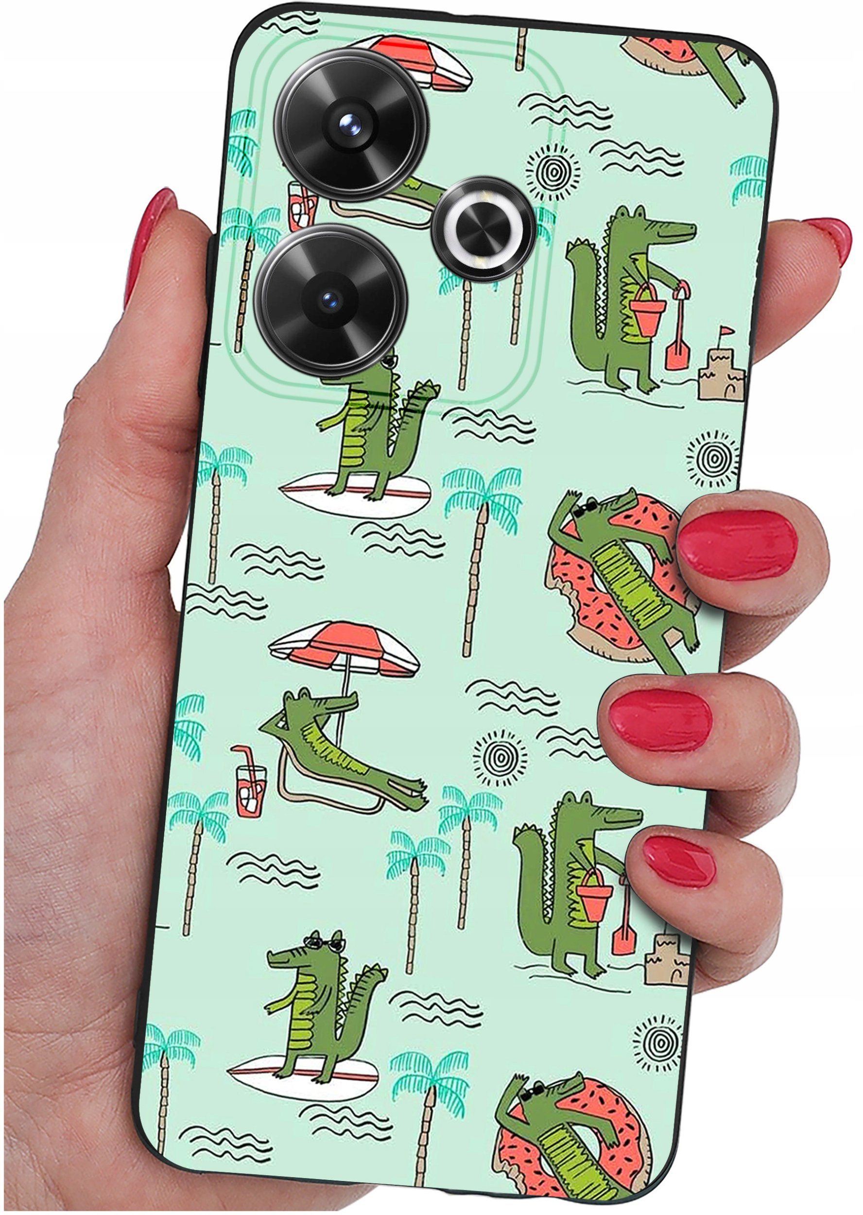 Etui do Xiaomi Redmi 13 4G WZORY |SILIKONOWE MATT CASE + SZKŁO 9H