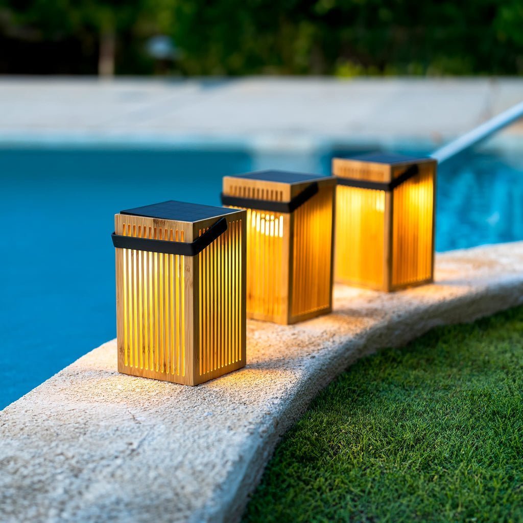 New Garden New Garden Okinawa Solar Recharge Lantern Bamboo
