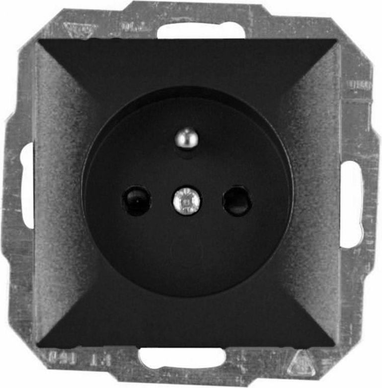 Abex Gniazdo pojedyncze Perła z uziemieniem czarny (PT-16P)
