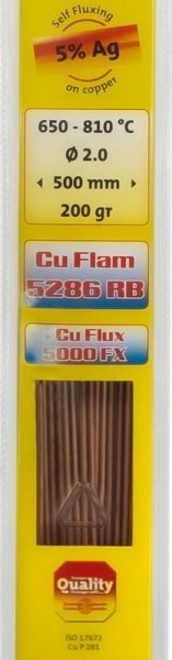 Castolin LUT TWARDY CU FLAM RB 5286 CUP 5% AG - 500*2MM 200G (1 SZT)