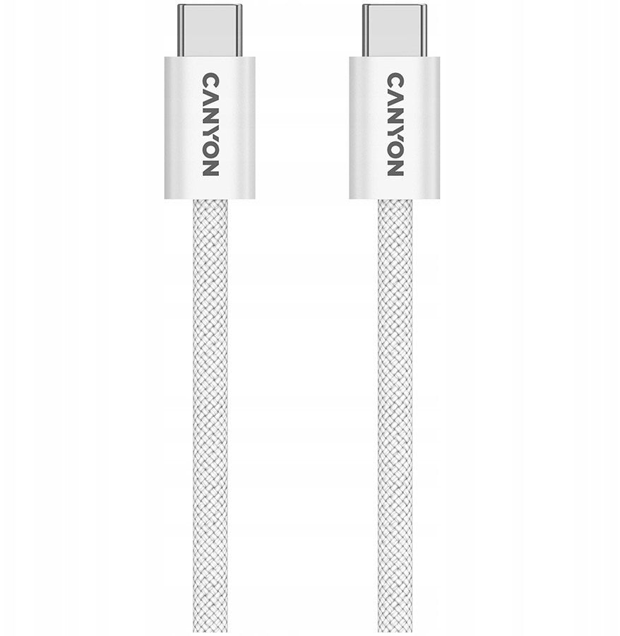 Kabel USB Canyon USB-C - USB-C 1 m Biały (CND-CCMG60AB15W)