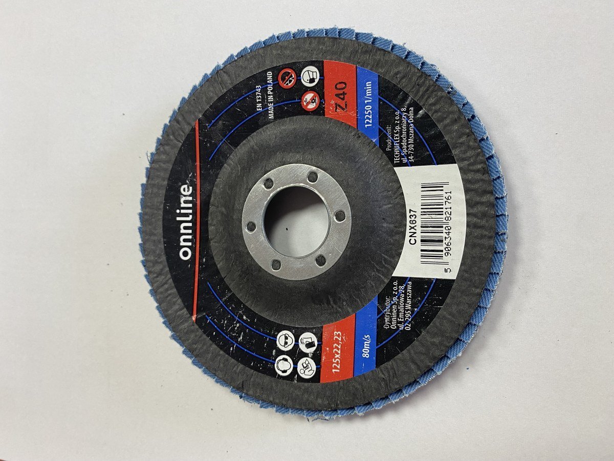 Onnline Tarcza lamelowa STAL/INOX 125x22 G.40 ZIRCONIUM ONNLINE