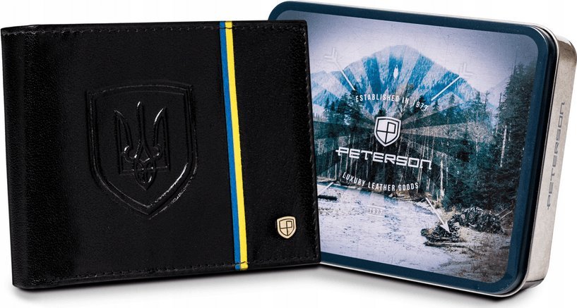 Peterson Portfel skórzany Peterson [DH] PTN 304-P-UP UA-BLAC czarny