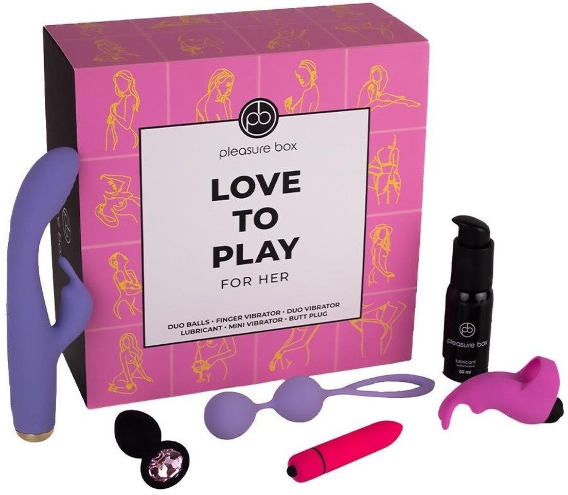 Masażer Dream Toys Pleasure Box Love to Play Zestaw duo love balls kulki gejszy + finger vibrator wibrator na palec + anal plug korek analny + rabbit
