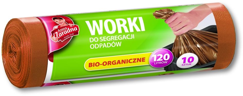 Anna Zaradna AZ Worki do segregowania BIO LDPE 120L 10SZT. BRĄZOWE (AZ1-WNS-7027)
