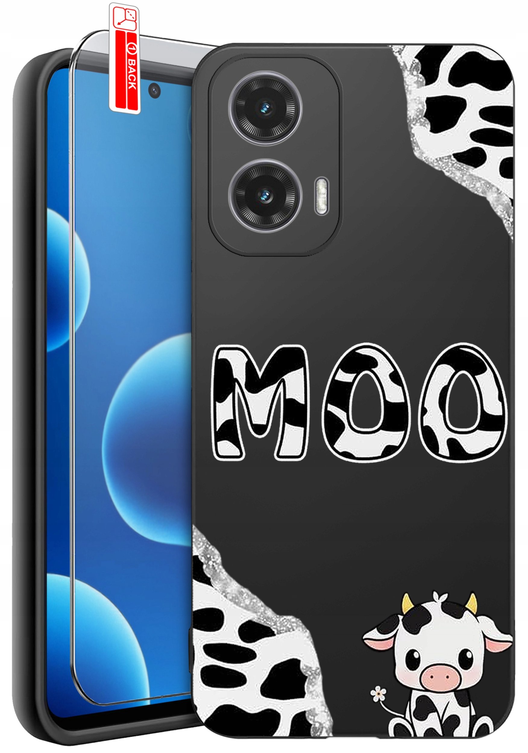 ETUI do Motorola Moto G45 5G | WZORY | SILIKONOWE MATT CASE + SZKŁO 9H