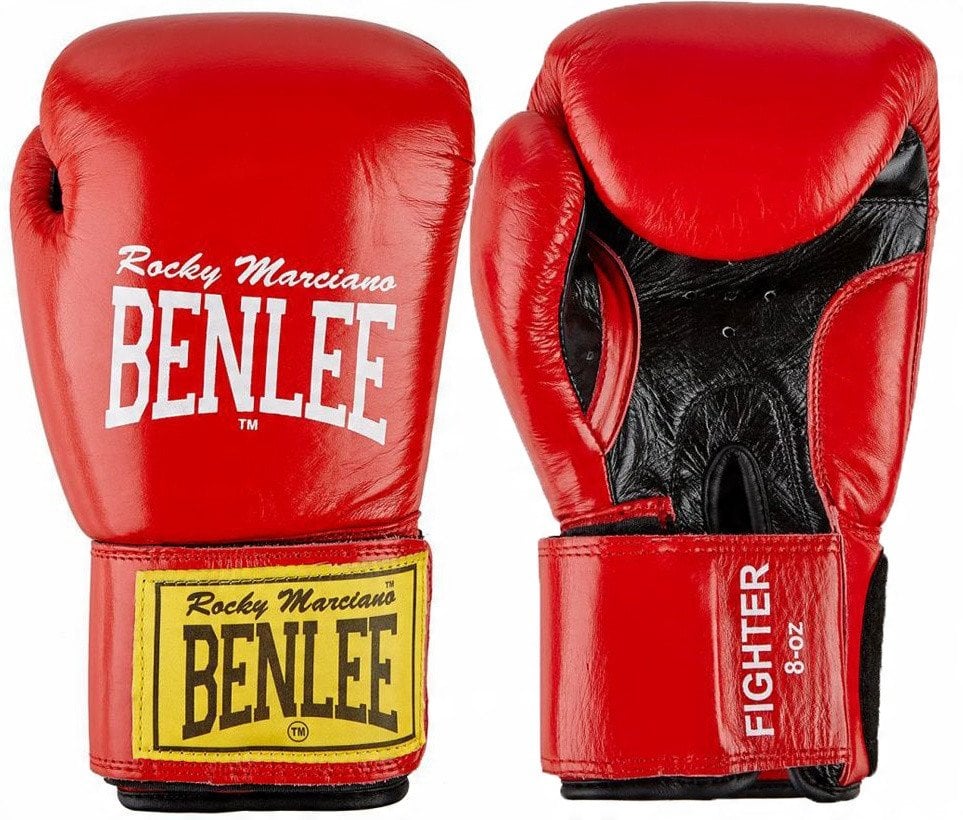 Natūralios odos bokso pirštinės Benlee Fighter, raudonos/juodos