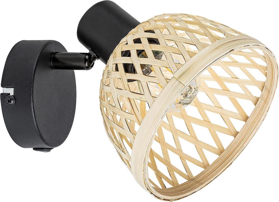 Kinkiet Rabalux Kinkiet z włącznikiem Rattan ścienna lampa z regulacją brązowa