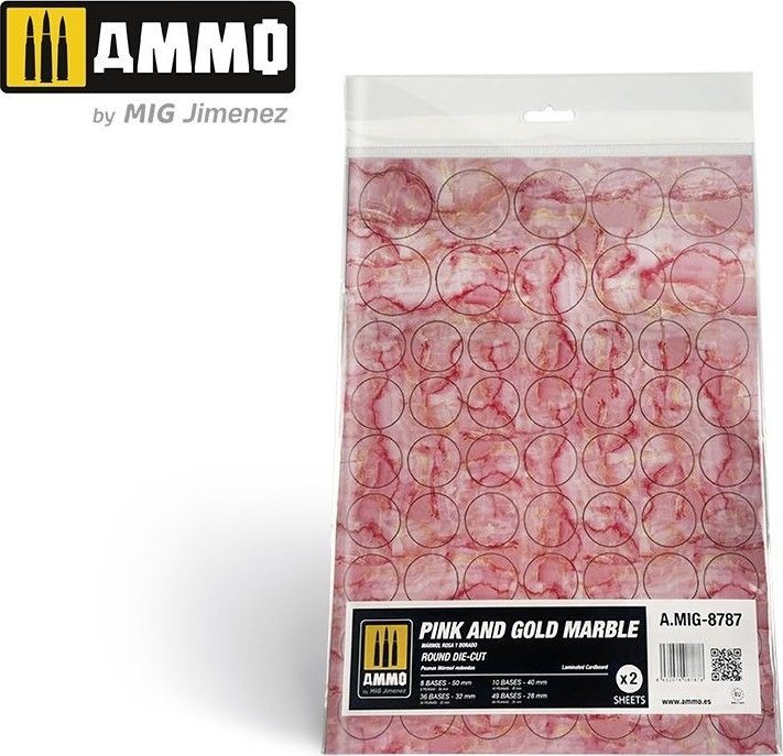 Vallejo Ammo: Pink and Gold Marble - Round Die-Cut (2)