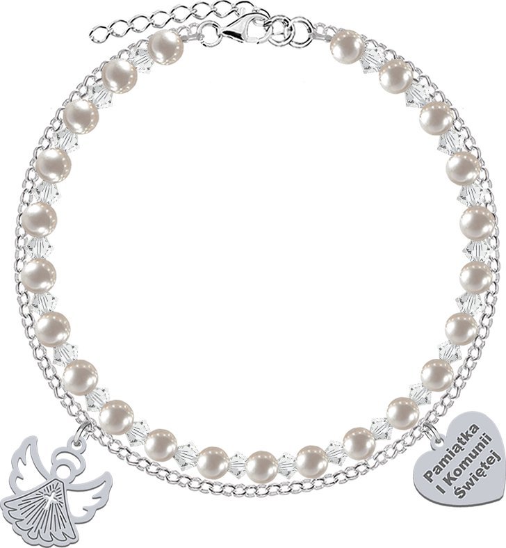 Radziszewska Jewellery I KOMUNIA ŚWIĘTA Bransoletka z Aniołkiem srebro GRAWER GRATIS