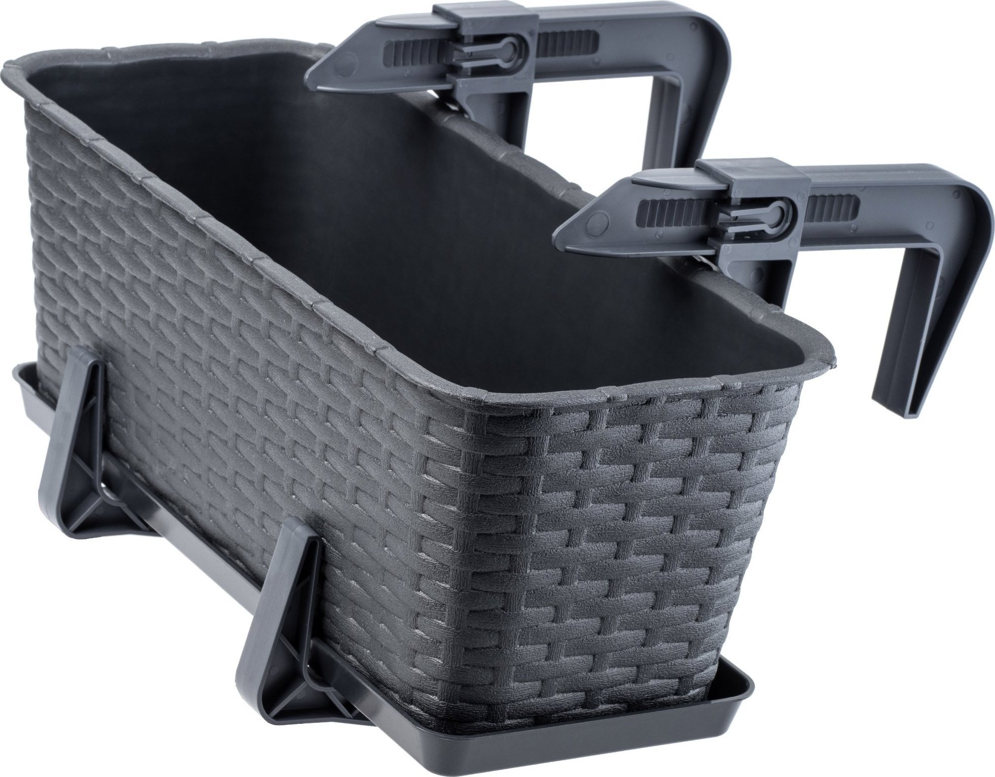 Kadax Doniczka Donica Balkonowa Podstawka 40cm Antracyt