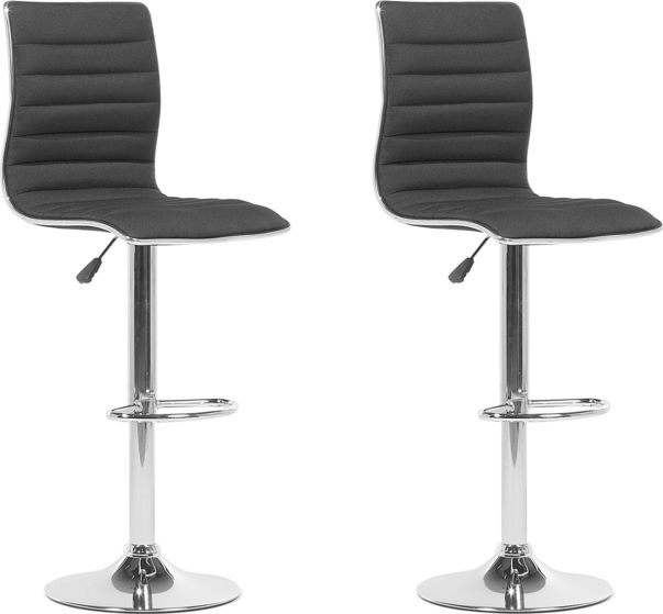 Beliani Zestaw 2 hokerów barowych regulowanych czarny LUCERNE
