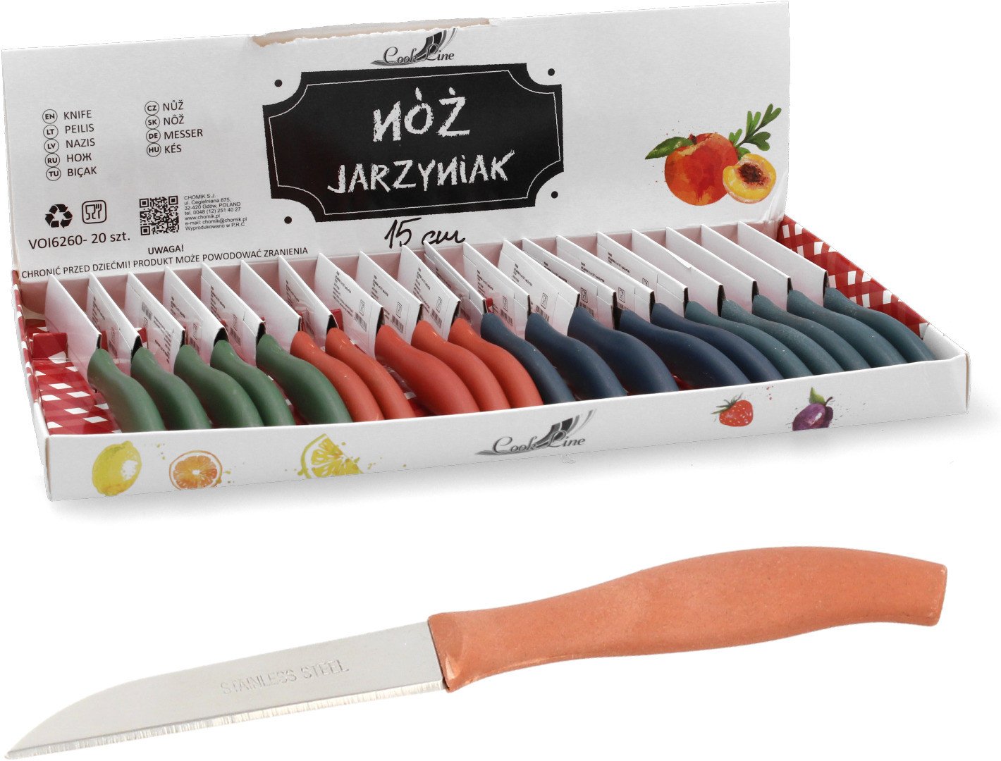 VOI6260 NÓŻ JARZYNIAK NOŻYK KUCHENNY DO OBIERANIA WARZYW 15CM