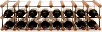 Wamar-Sosenka Regał na wino Stojak na 16 Butelek Szklanych/ PET RW-8/ 8x2 Brązowy Metal + Drewno RW-8-8x2-16_O_BR