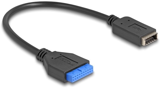 DeLOCK Złącze pinowe kabla USB 5 Gbps, żeńskie do wewnętrznego USB typu E, z kluczem A, żeńskie, 25 cm