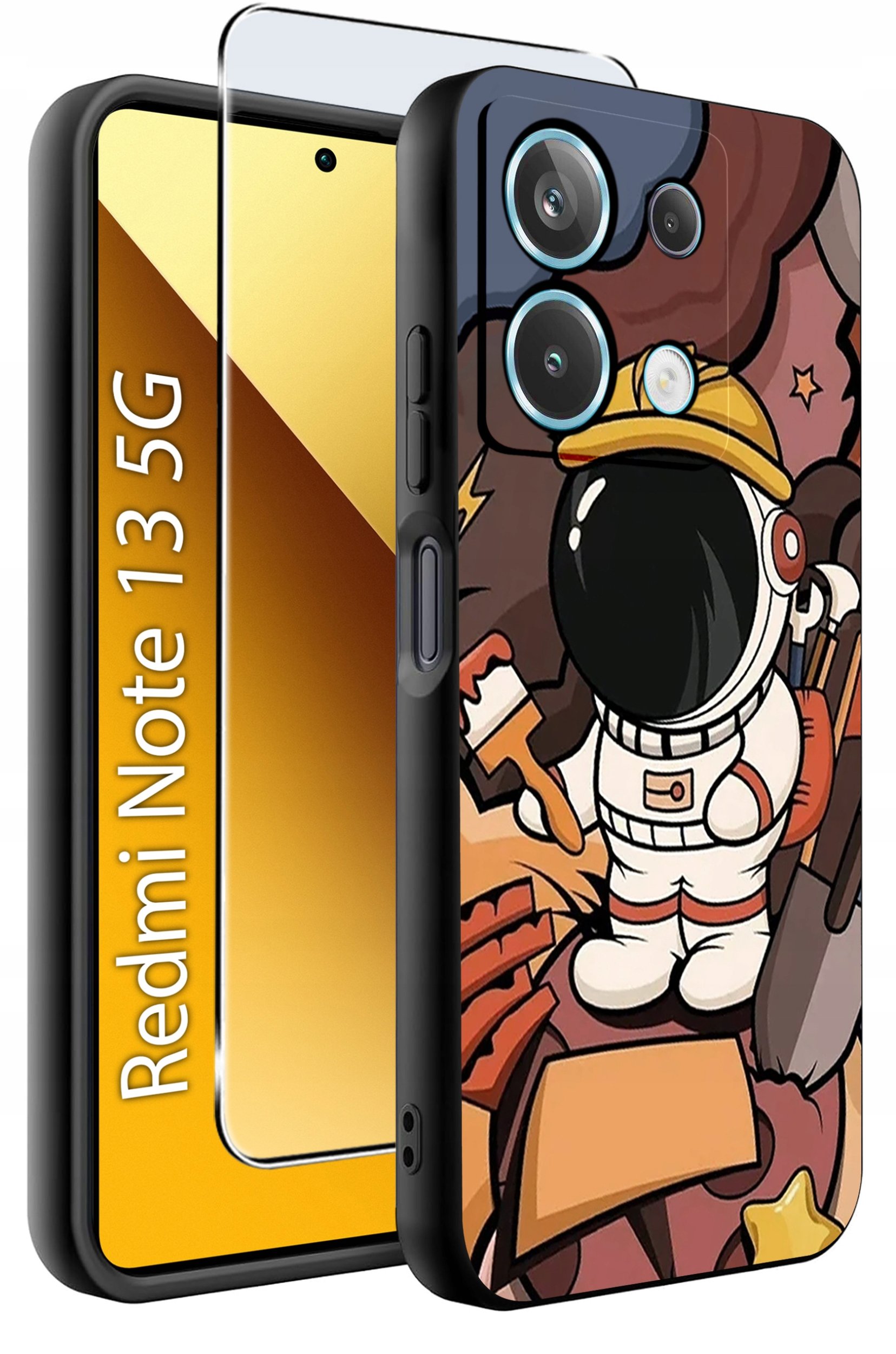 ETUI do Xiaomi Redmi Note 13 5G WZORY |SILIKONOWE MATT CASE +SZKŁO 9H