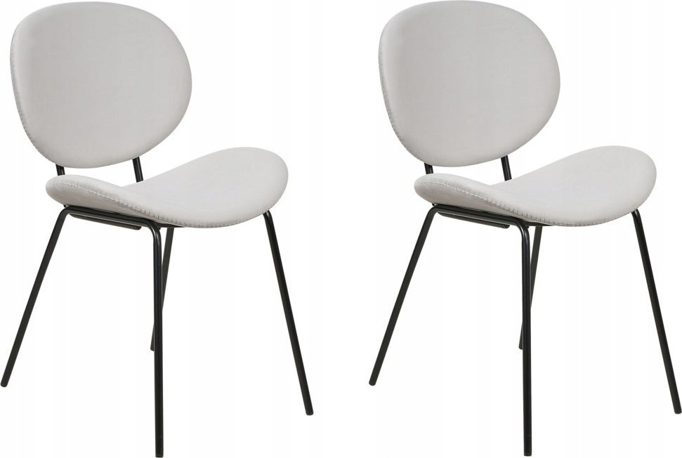 Beliani Krzesło do jadalni Zestaw 2 Jasnoszary LUANA