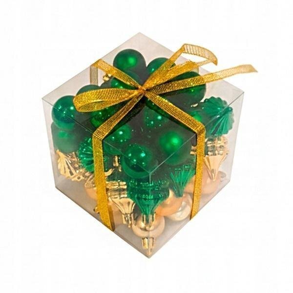 Kaemingk Bombki na choinkę niedłukące 50szt złote, zielone