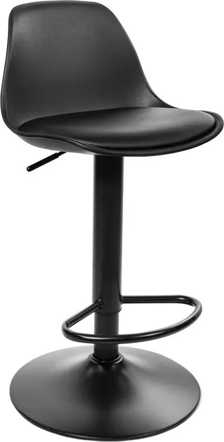 Elior Czarny skandynawski hoker z poduszką z ekoskóry - Arturo