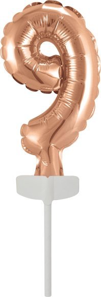 AMSCAN Balon foliowy mini cyfra 9 różowe złoto 7x12cm