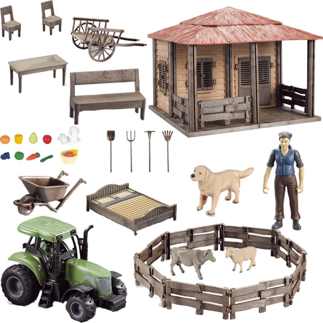 ProNice ZESTAW FARMA RANCZO GOSPODARSTWO DOMEK ROLNIK ZWIERZĘTA ZAGRODA TRAKTOR