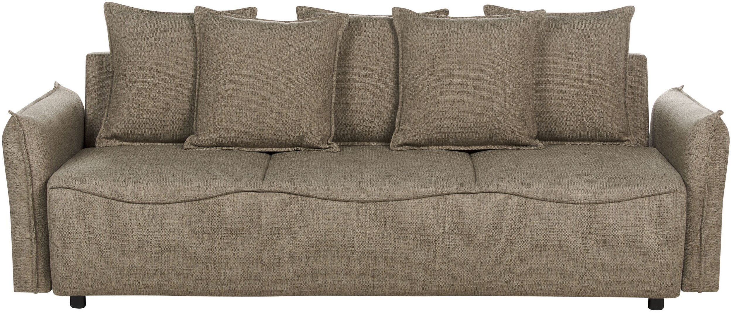 Sofa rozkładana z pojemnikiem brązowa KRAMA