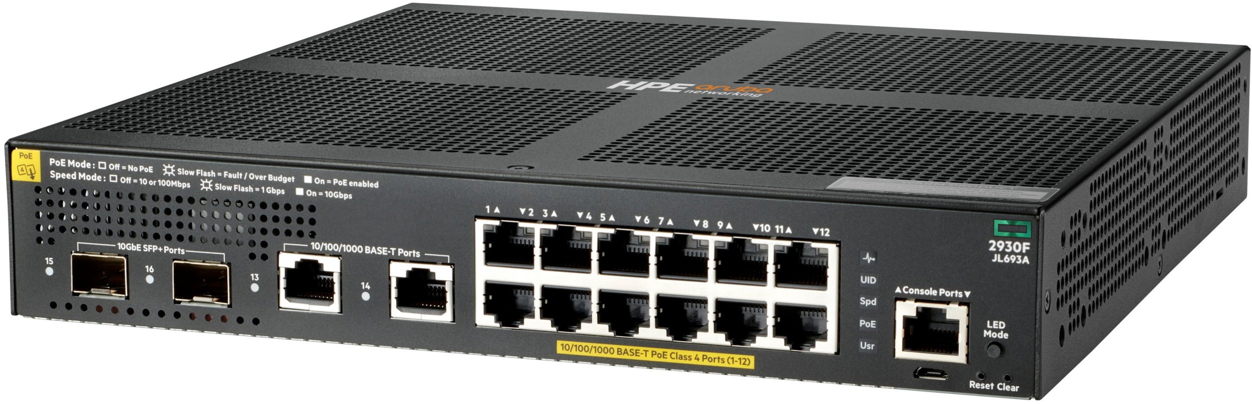 ARUBA 2930F 12G POE+ SWITCH