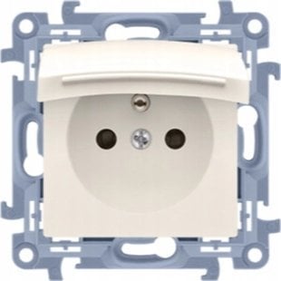 Kontakt-Simon Simon 10 Gniazdo wtyczkowe pojedyncze IP44 z uszczelką klapka w kolorze pokrywy kremowy 16A CGZ1BC.01/41