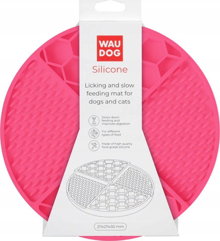 Collar WAU DOG MATA DO LIZANIA SILIKONOWA OKRĄGŁA 21,1x21,1x3cm RÓŻ