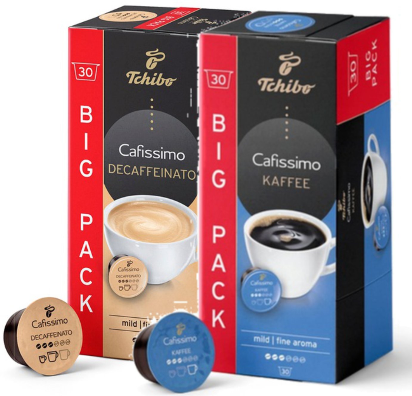 Tchibo Cafissimo Coffee Mild Fine Aroma + Decaffeinato 2x30 szt.