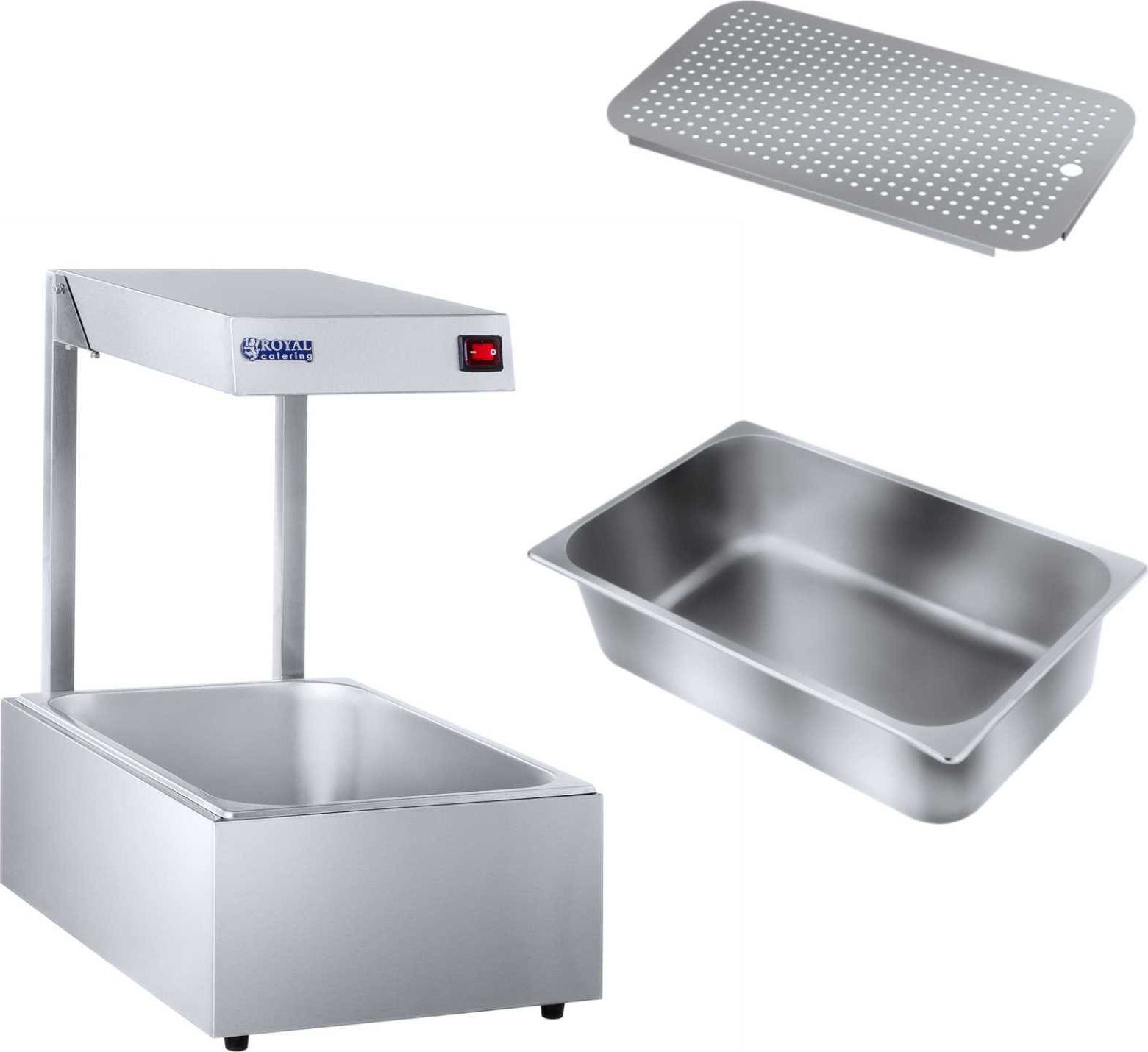 Royal Catering Lampa grzewcza gastronomiczna podgrzewacz do potraw dań 500W + pojemnik GN1/1 Lampa grzewcza gastronomiczna podgrzewacz do potraw dań 5