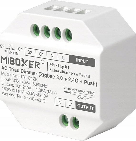 INTELIGENTNY STEROWNIK OŚWIETLENIA LED TRI-C1ZR ZigBee, 2.4GHz