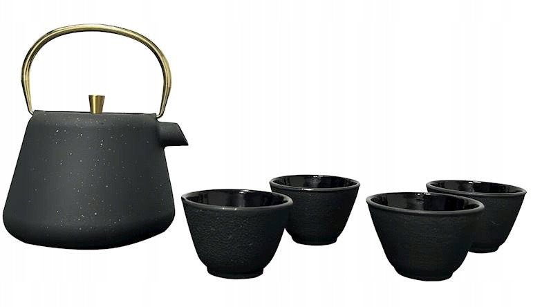 Imbryk żeliwny emaliowany MPLCo 1 l odcienie szarości i srebra