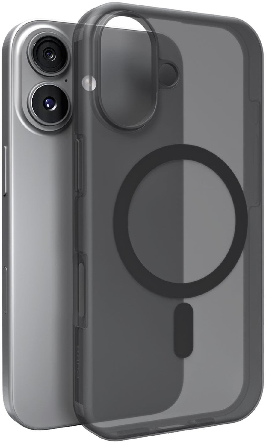 Etui silikonowe Puro Daylight kompatybilne z Magsafe na iPhone 17 - półprzezroczyste czarne
