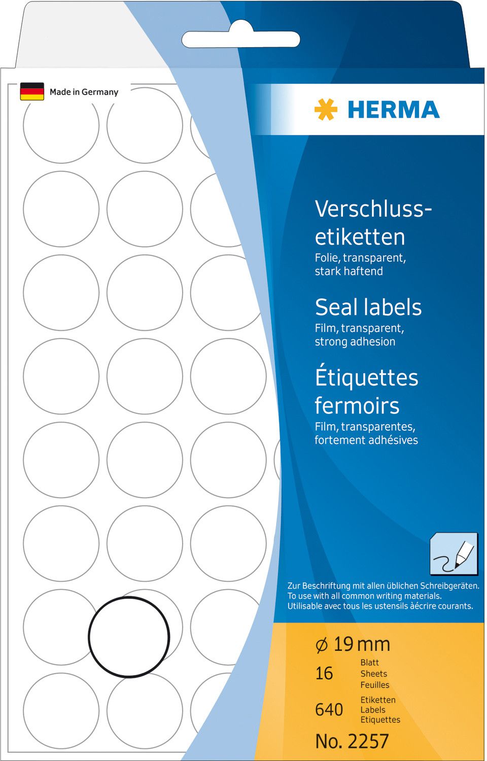 Herma Etykiety zamykające 19mm, 20 arkuszy (2257)