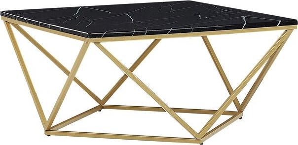 Shumee Stolik kawowy czarno-złoty efekt marmuru MALIBU