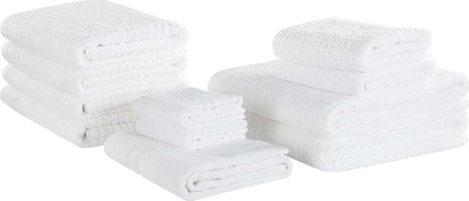 Beliani Komplet 11 ręczników bawełniany biały ATAI