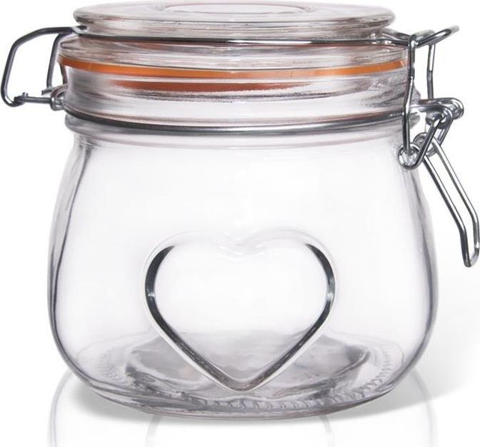 Orion Słoik / pojemnik szklany patentowy BELA 0,5L SERCE uniwersalny