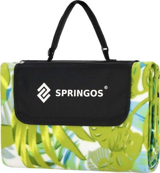 Springos Koc plażowy piknikowy 200x200 cm na biwak mata zielona UNIWERSALNY